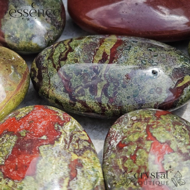 Dragon Blood Jasper Palm Stone