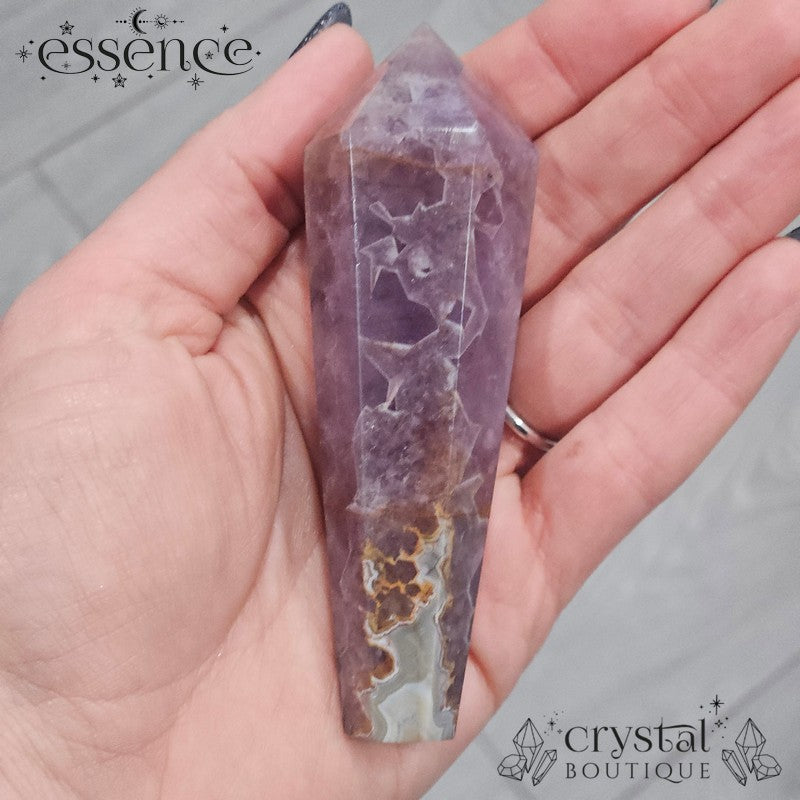Amethyst & Crazy Lace Agate Wand 111gms