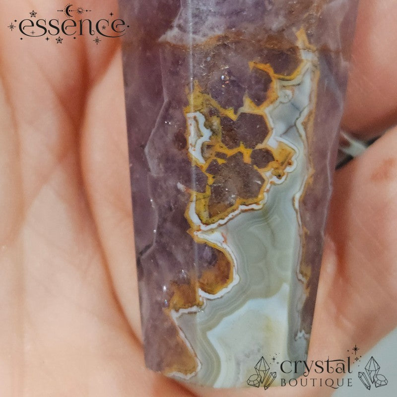 Amethyst & Crazy Lace Agate Wand 111gms