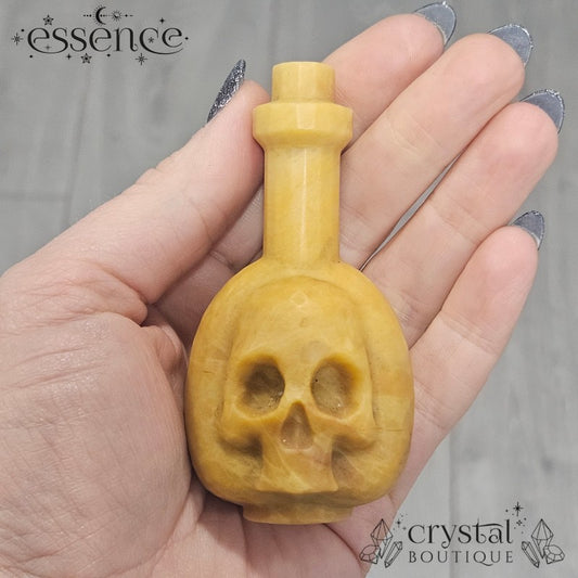 Yellow Jasper Skull Bottle