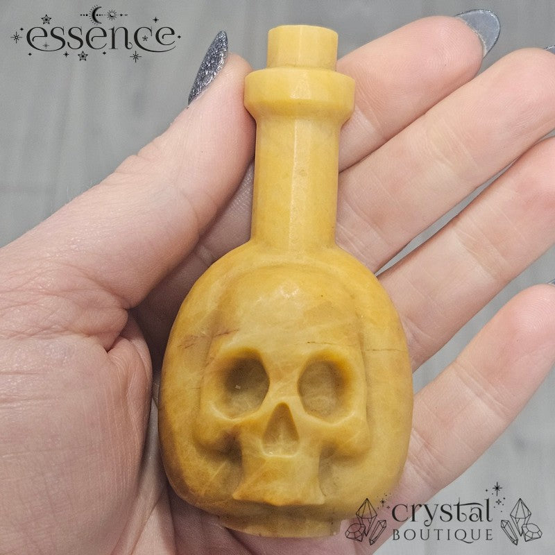 Yellow Jasper Skull Bottle