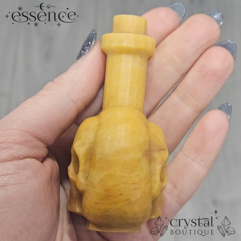 Yellow Jasper Skull Bottle