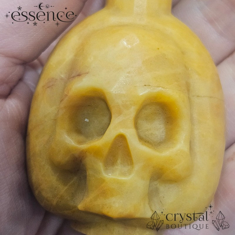 Yellow Jasper Skull Bottle