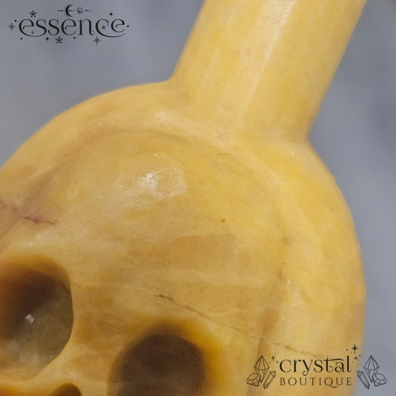 Yellow Jasper Skull Bottle