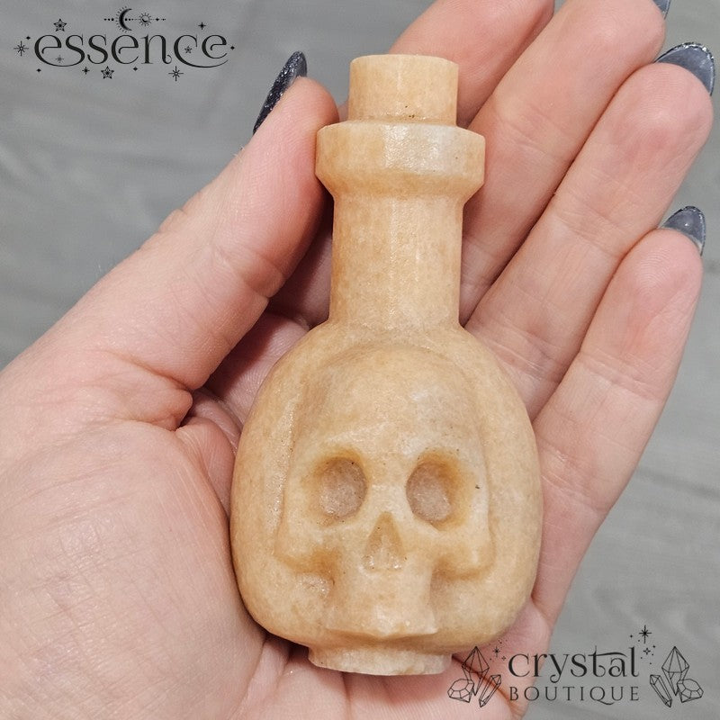 Orange Aventurine Skull Bottle