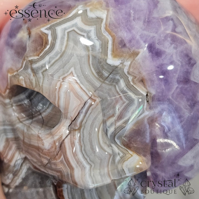 Amethyst & Crazy Lace Agate Skull (442g)