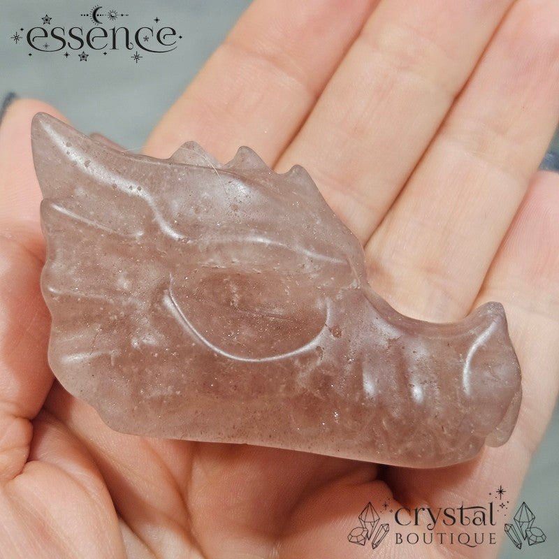 Strawberry Quartz Dragon Head