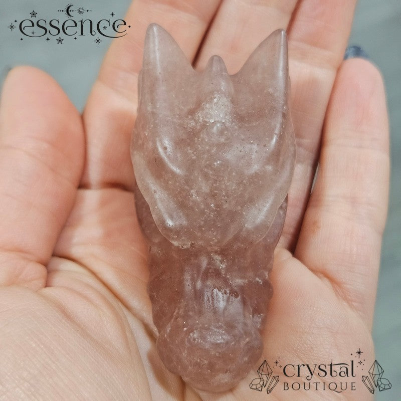 Strawberry Quartz Dragon Head