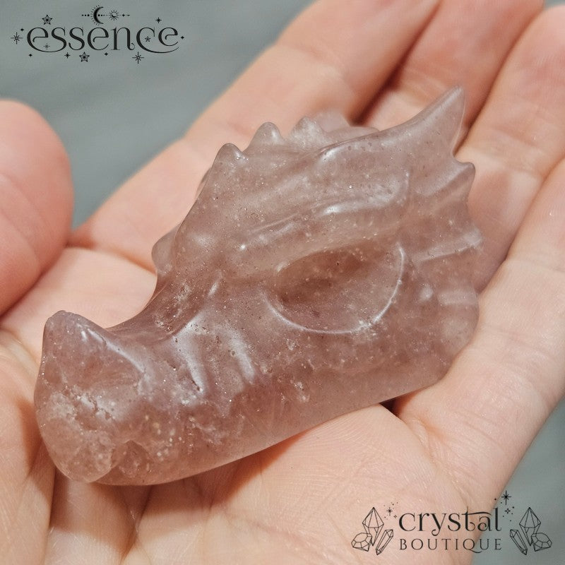 Strawberry Quartz Dragon Head