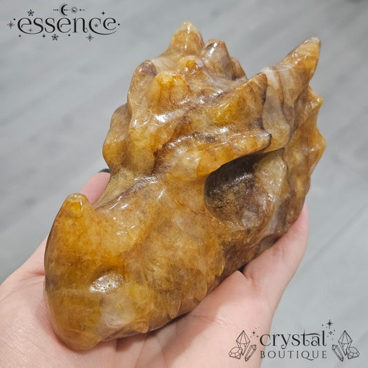 Large Golden Healer Quartz Dragon Head (631g)