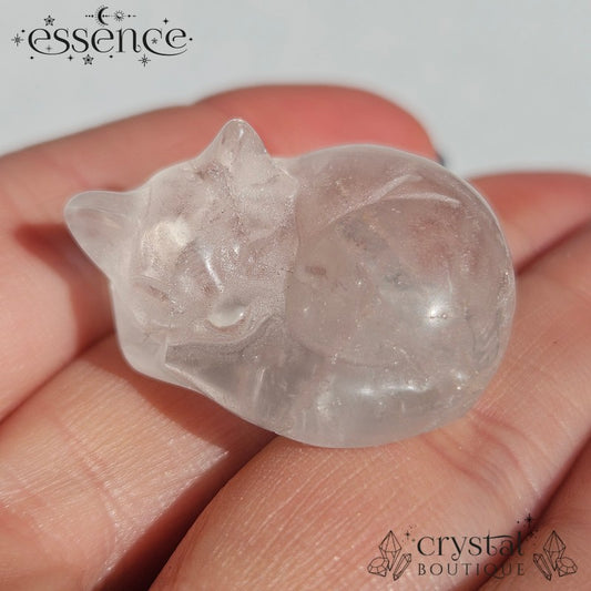 Clear Quartz Sleeping Cat