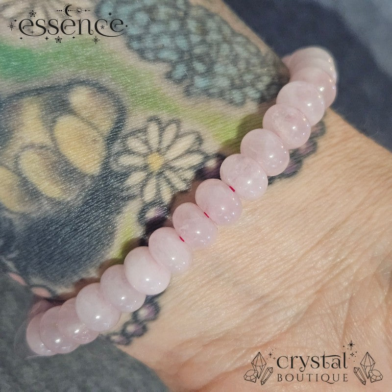 Rose Quartz Barrel Bead Bracelet