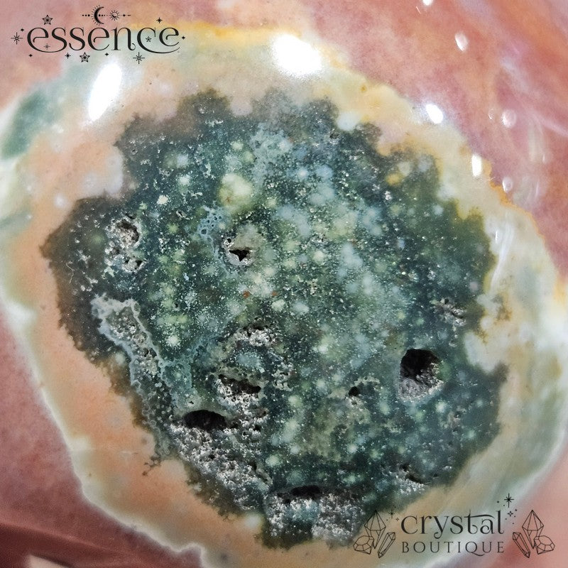 Ocean Jasper Skull (Moss Veil)