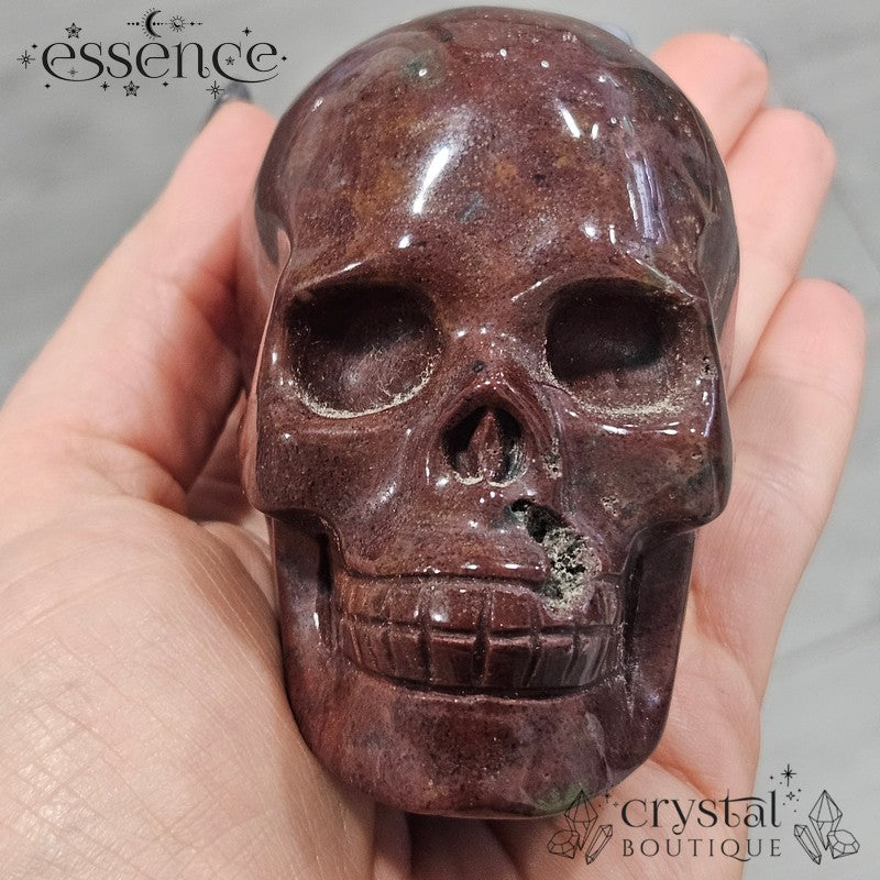 Ocean Jasper Skull (volcanic Ember)