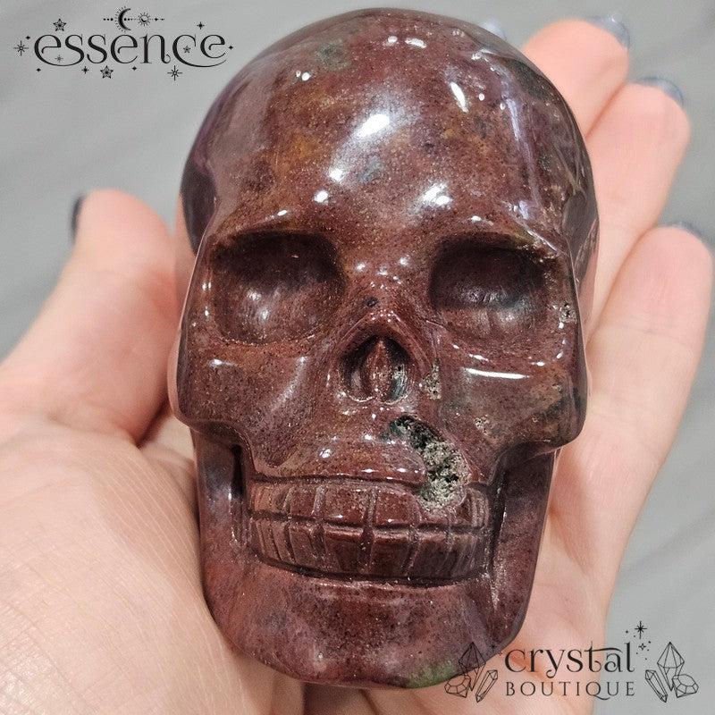 Ocean Jasper Skull (volcanic Ember)