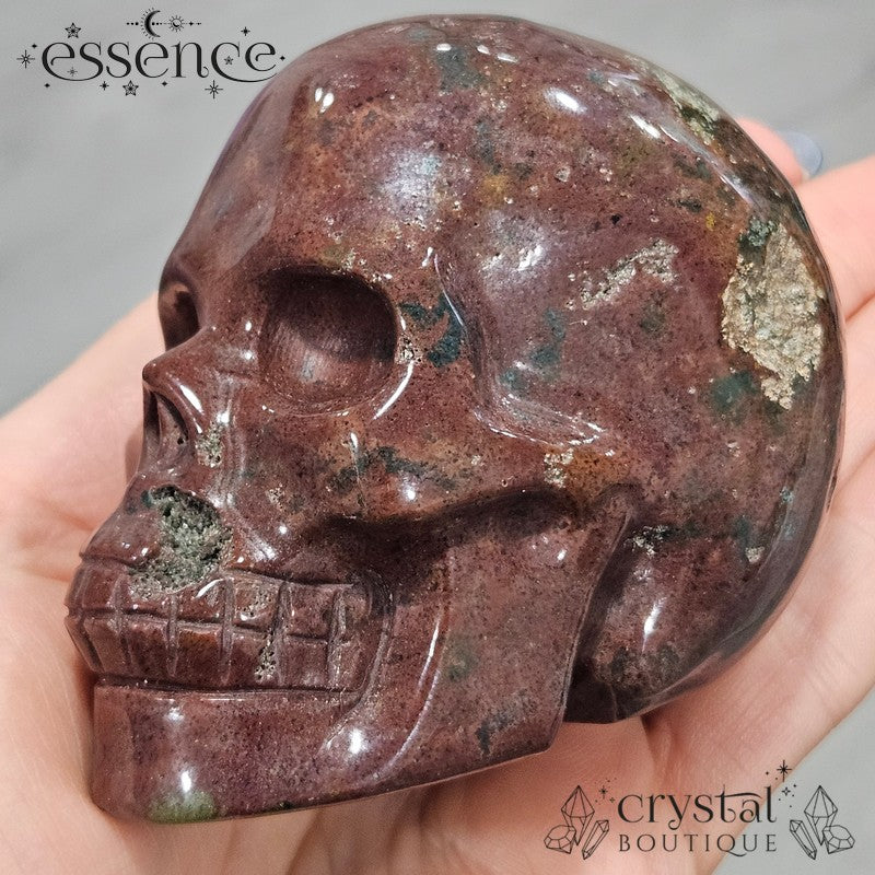 Ocean Jasper Skull (volcanic Ember)