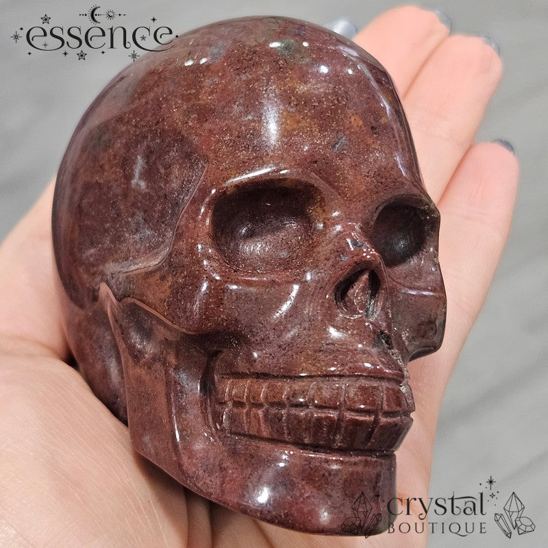 Ocean Jasper Skull (volcanic Ember)