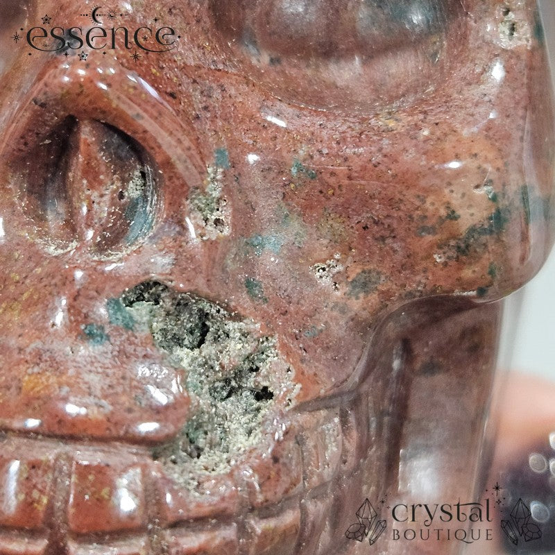 Ocean Jasper Skull (volcanic Ember)