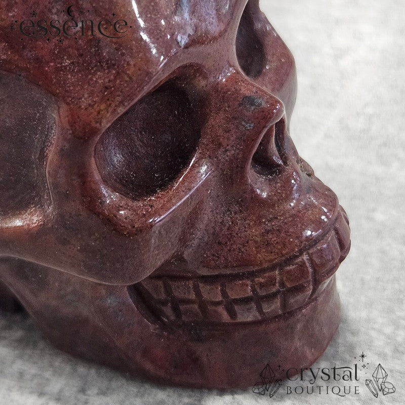 Ocean Jasper Skull (volcanic Ember)