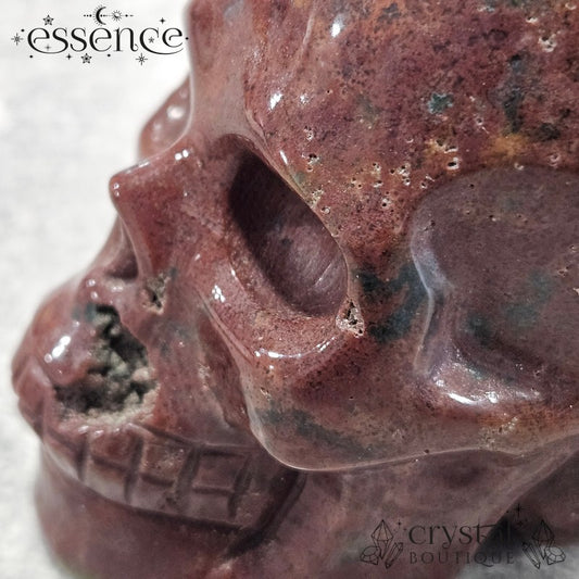 Ocean Jasper Skull (volcanic Ember)