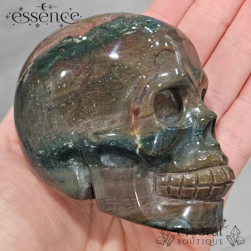 Ocean Jasper Skull (Woodland Flame)