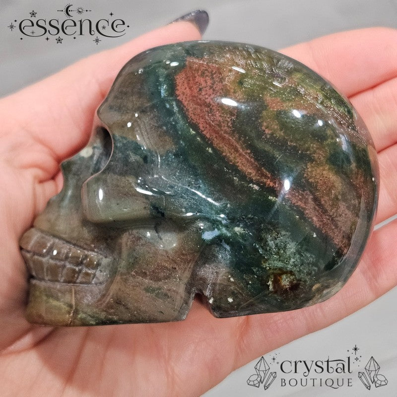 Ocean Jasper Skull (Woodland Flame)