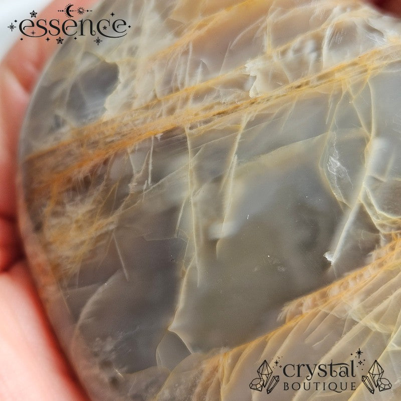 Peach Moonstone Heart