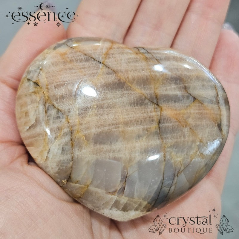 Peach Moonstone Heart