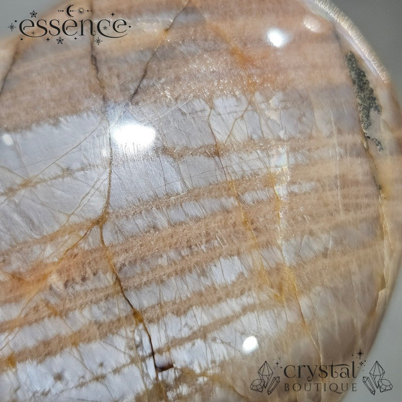 Peach Moonstone Heart
