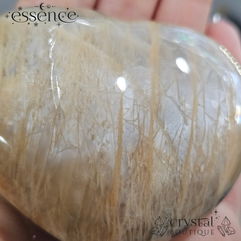Peach Moonstone Heart