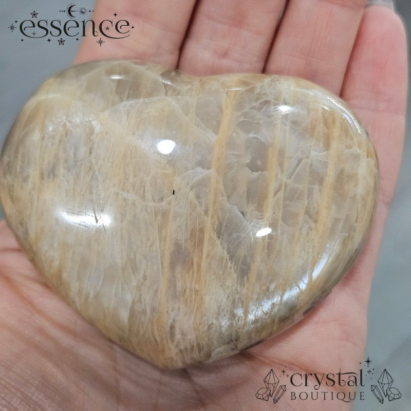 Peach Moonstone Heart