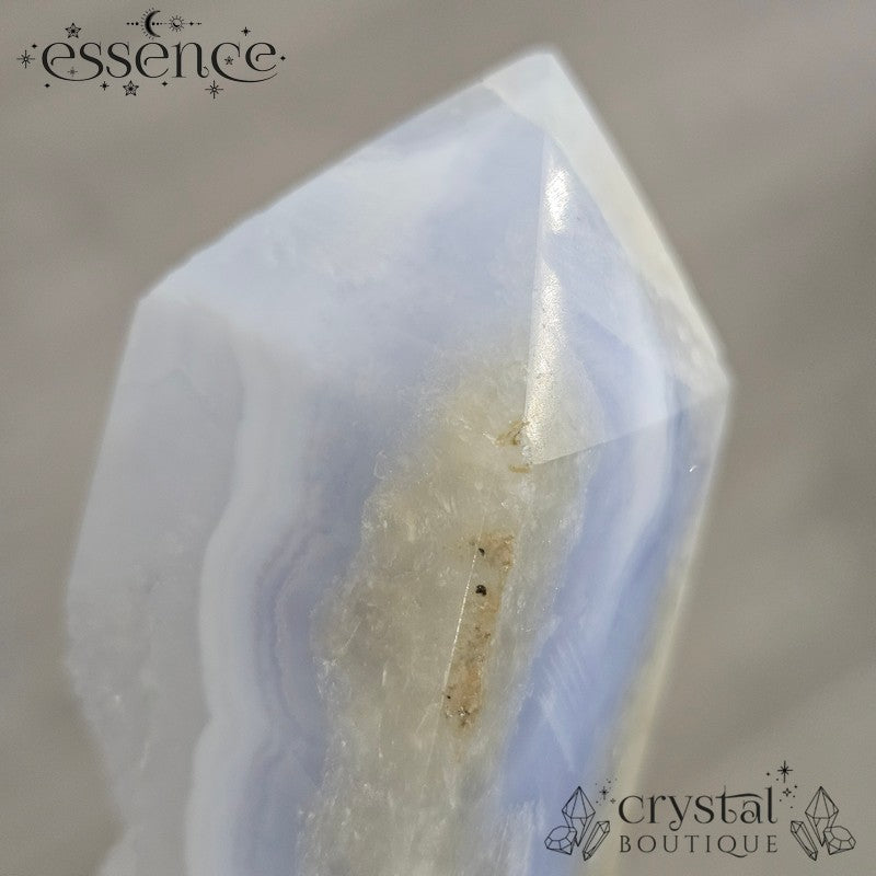 Blue Lace Agate Tower โ Ocean Slice