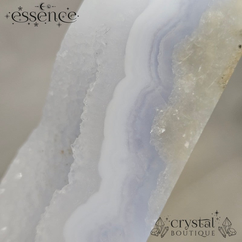 Blue Lace Agate Tower โ Ocean Slice