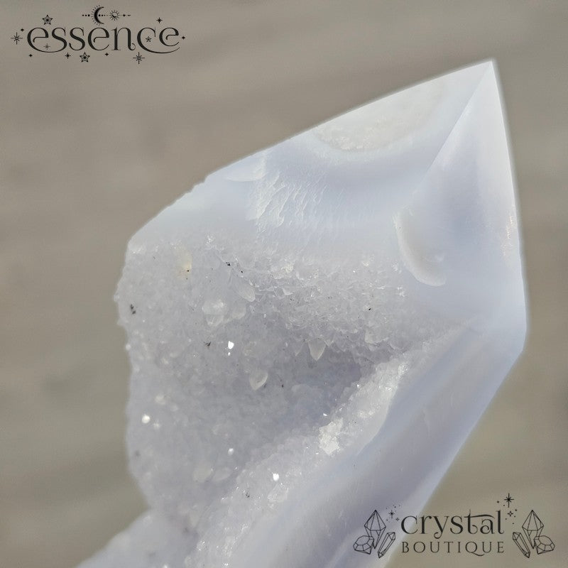 Blue Lace Agate Tower – Frosted Coastline