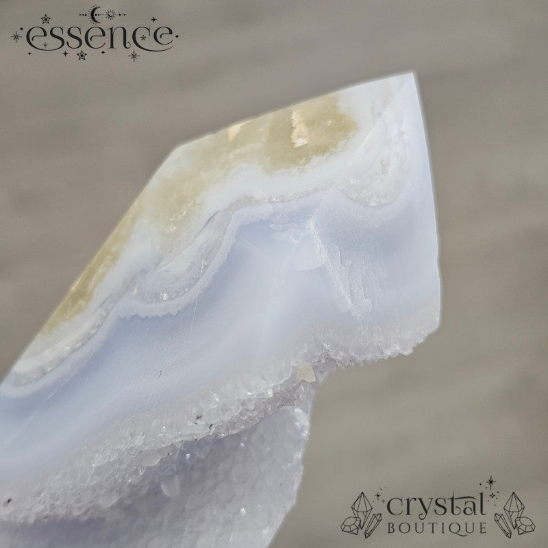Blue Lace Agate Tower – Frosted Coastline