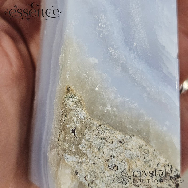 Blue Lace Agate Tower – Frosted Coastline