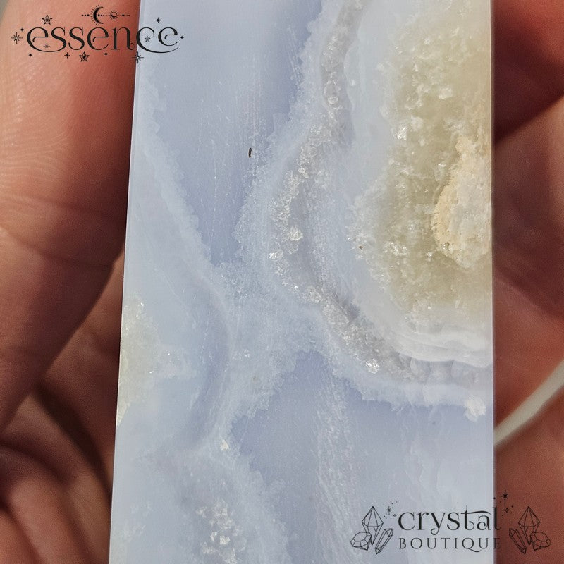 Blue Lace Agate Tower – Frosted Coastline