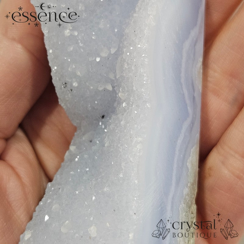 Blue Lace Agate Tower – Frosted Coastline
