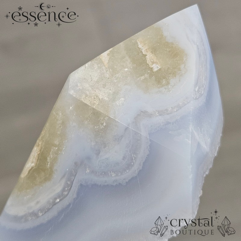 Blue Lace Agate Tower – Frosted Coastline