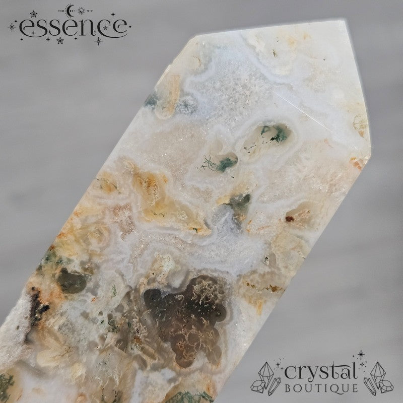 Moss Agate Tower 🌿 Crystal Cavern | 243g