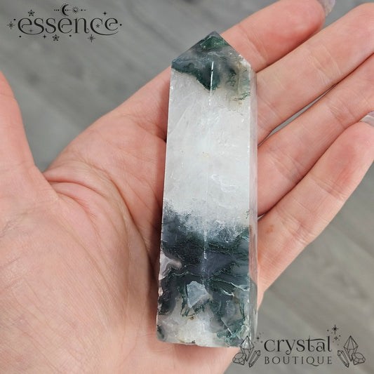 Moss Agate Tower 🌿 Woodland Canopy 121g