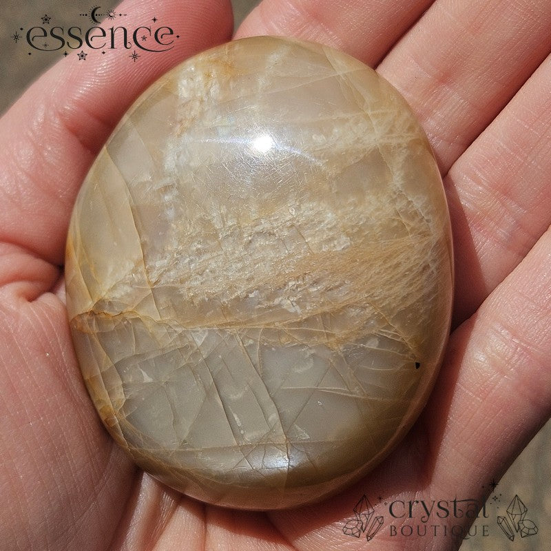 Peach Moonstone Palm Stone 123g