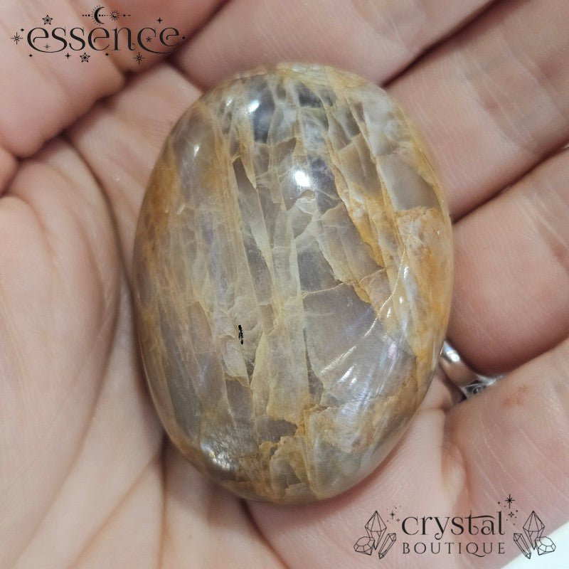 Peach Moonstone Palm Stone 52g