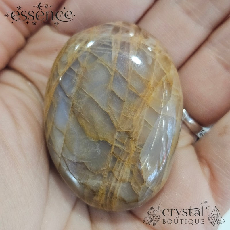 Peach Moonstone Palm Stone 52g