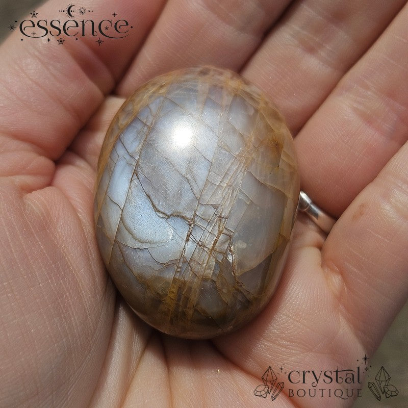 Peach Moonstone Palm Stone 52g