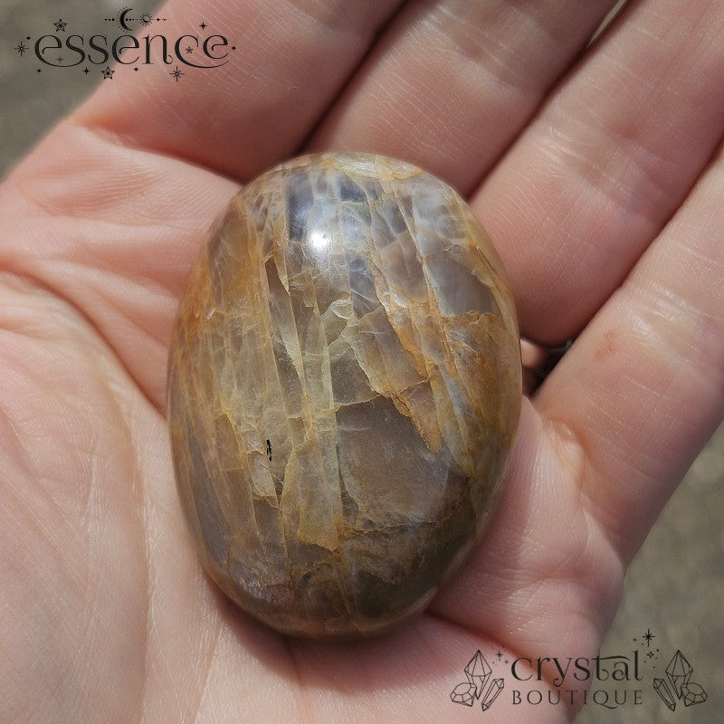 Peach Moonstone Palm Stone 52g