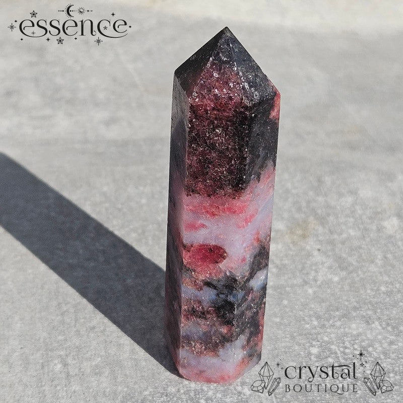 Rhodonite in Quartz Tower