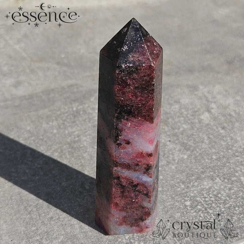 Rhodonite in Quartz Tower
