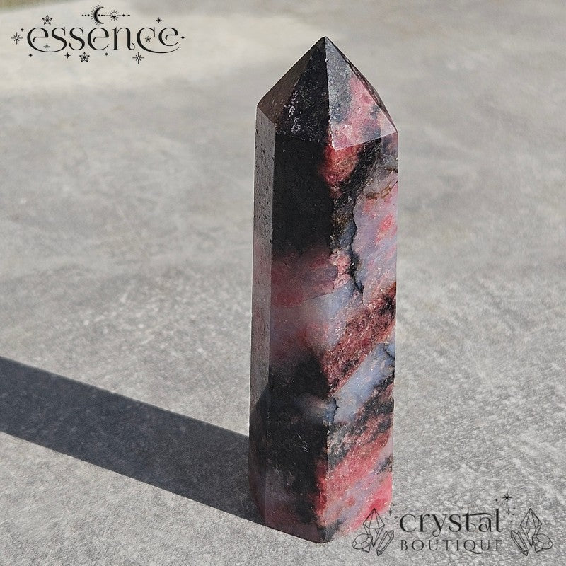 Rhodonite in Quartz Tower