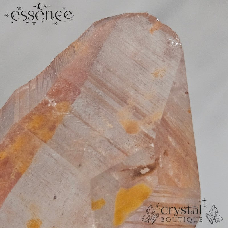 Iron Oxide-Coated Quartz Point – Earthy Tangerine & Rust Tones 277g